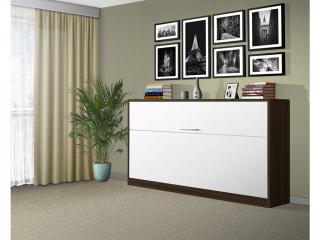 Sklápacia posteľ VS1056, 200x90cm farba lamina: orech/biele dvere, Varianta dverí: matné