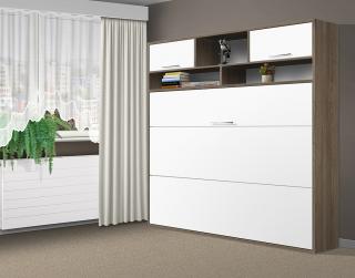 Sklápacia posteľ VS1056 MAX, 200x140cm farba lamina: dub amalfi/biele dvere, Varianta dverí: lesklé