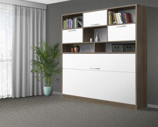 Sklápacia posteľ VS1056 MAX, 200x90cm farba lamina: dub amalfi/biele dvere, Varianta dverí: lesklé