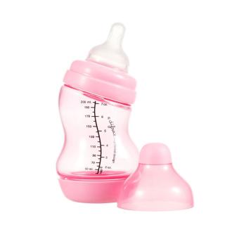 Dojčenská S-fľaška Difrax antikoliková široká svetloružová 200 ml
