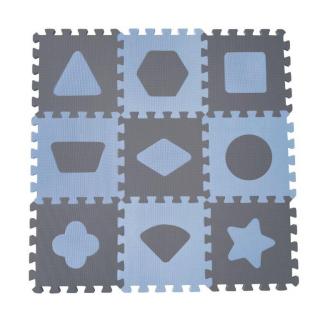 Penová hracia podložka puzzle Geometrické tvary, Blue 90 x 90 cm