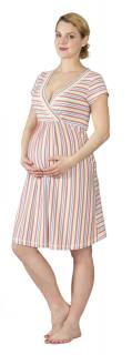 Tehotenská a dojčiaca nočná košeľa Rialto Gochett pruhovaná 0267 Dámská veľkosť: 34