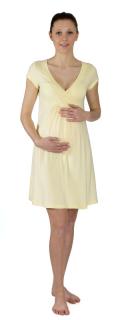 Tehotenská a dojčiaca nočná košeľa Rialto Gochett sv.žltá 0065 Dámská veľkosť: 38
