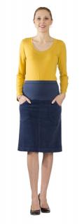 Tehotenská menčestrová sukňa Rialto Barcin modrá 19135 Dámská veľkosť: 40
