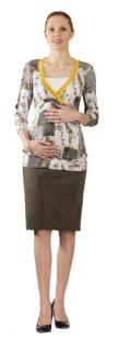 Tehotenská menčestrová sukňa Rialto Berlise khaki 19133 Dámská veľkosť: 38