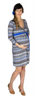 Tehotenské a dojčiace šaty Rialto Laffaux modrohnědý vzor 0612 Dámská velikost: 36