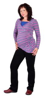 Tehotenské a dojčiace tričko Rialto Diren Ružovomodrý prúžok 0380 Dámská velikost: 38