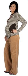 Tehotenské menčestrové nohavice Rialto Stornoway Béžové 19131 Dámská veľkosť: 40