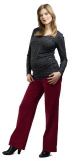 Tehotenské menčestrové nohavice Rialto Stornoway Vínové 19132 Dámská velikost: 38