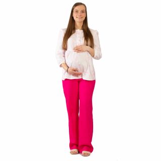 Tehotenské nohavice Rialto Chicio ľanové ružové 01246 Dámská velikost: 36