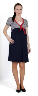 Tehotenské šaty na dojčenie Rialto Loison Modro-Biely prúžok 0467 Dámská veľkosť: 38