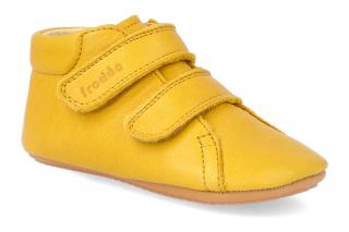 Barefoot capačky Froddo - Prewalkers D-Velcro Dark Yellow žlté Vnútorná dĺžka: 125, Vnútorná šírka: 57, Veľkosť: 20