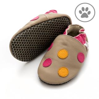 Barefoot capačky Liliputi® - Polka Dots Pink Paws Vnútorná dĺžka: 150, Vnútorná šírka: 74, Veľkosť: XL
