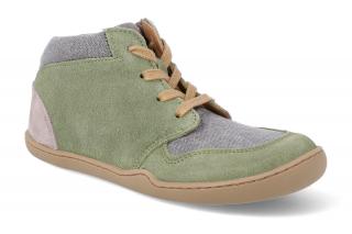 Barefoot členková obuv Blifestyle - BIO Zipper Olive/Beige zelená Vnútorná dĺžka: 203, Vnútorná šírka: 73, Veľkosť: 30