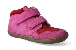 Barefoot členková obuv Blifestyle - Raccoon bio leather strap fuchsia Vnútorná dĺžka: 164, Vnútorná šírka: 65, Veľkosť: 24