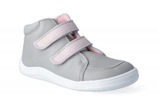 Barefoot členková obuv s membránou Baby Bare - Febo Fall Grey/Pink Veľkosť: 22