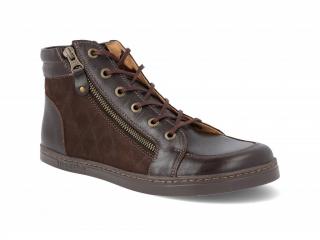 Barefoot členkové topánky Peerko - Rex Chocolate hnedé Vnútorná dĺžka: 255, Vnútorná šírka: 98, Veľkosť: 39