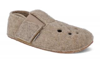 Barefoot papuče Pegres - s prierezmi Hnedá plstené Vnútorná dĺžka: 160, Vnútorná šírka: 68, Veľkosť: 25
