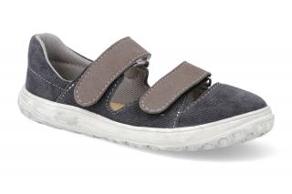 Barefoot sandálky Jonap - B21 šedé riflové Vnútorná dĺžka: 211, Vnútorná šírka: 78, Veľkosť: 32