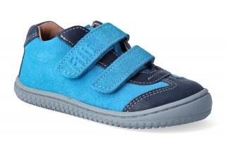 Barefoot tenisky Filii - LEGUAN velcro nappa/velours ocean/turquoise M Vnútorná dĺžka: 127, Vnútorná šírka: 59, Veľkosť: 19