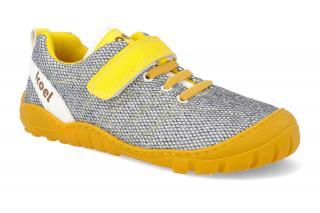 Barefoot tenisky KOEL - Maxim Mesh Yellow vegan šedé Vnútorná dĺžka: 216, Vnútorná šírka: 84, Veľkosť: 33