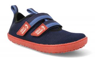 Barefoot tenisky Sole Runner - Puck 2 Navy/K-Red vegan tmavo modré Vnútorná dĺžka: 221, Vnútorná šírka: 86, Veľkosť: 34