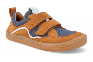 Barefoot textilné tenisky Froddo - BF D-Velcro Brown+ hnedé Vnútorná dĺžka: 210, Vnútorná šírka: 77, Veľkosť: 32