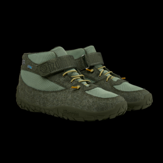 Barefoot topánky s membránou Affenzahn - Midboot Leather Dreamer Forest green Vnútorná dĺžka: 222, Vnútorná šírka: 76, Veľkosť: 34