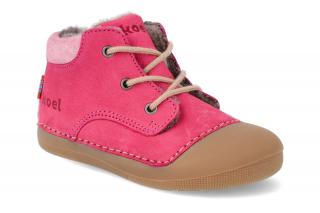 Barefoot zimná obuv KOEL4kids - Baby Bare Bio Nubuk Fuchsia ružová Vnútorná dĺžka: 125, Vnútorná šírka: 61, Veľkosť: 20