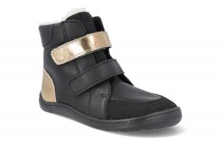 Barefoot zimná obuv s membránou Baby Bare - Febo Winter Black/Gold Asfaltico black Vnútorná dĺžka: 155, Vnútorná šírka: 66, Veľkosť: 24