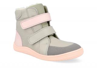 Barefoot zimná obuv s membránou Baby Bare - Febo Winter Grey/Pink Asfaltico Vnútorná dĺžka: 155, Vnútorná šírka: 66, Veľkosť: 24