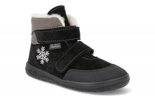 Barefoot zimná obuv s membránou Jonap - Jerry black snowflake Vnútorná dĺžka: 153, Vnútorná šírka: 66, Veľkosť: 24