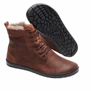 Barefoot zimná obuv s membránou Zaqq - QUINTIC Winter Waterproof  Velours Brown Vnútorná dĺžka: 245, Vnútorná šírka: 90, Veľkosť: 38