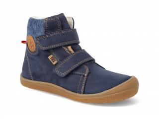 Barefoot zimné detské topánky Koel - Dean Tex wool Navy modrá Vnútorná dĺžka: 150, Vnútorná šírka: 63, Veľkosť: 23