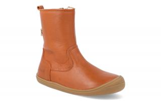 Barefoot zimné topánky s membránou KOEL4kids - Bella wool Cognac hnedé Vnútorná dĺžka: 160, Vnútorná šírka: 66, Veľkosť: 25