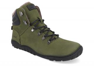 Barefoot zimní pánské boty Koel - Porter LambsWool Khaki zelená Vnútorná dĺžka: 265, Vnútorná šírka: 96, Veľkosť: 40