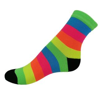 Bavlnené ponožky VTR - Neon sport prúžok farebné Veľkosť: 38/39