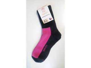 Ponožky Surtex - ACTIVE 75% Merino čiernoružové pre dospelých Veľkosť: 41/43