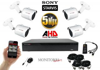 Monitorrs Security 5 MPix AHD kamerový set 4 kanálový