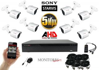 Monitorrs Security 5 MPix AHD kamerový set 8 kanálový
