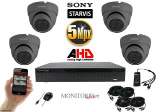 Monitorrs Security 5 MPix AHD kamerový set dome 4 kanálový