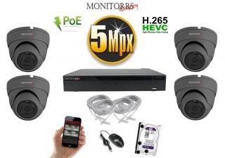 Monitorrs Security IP 2 kamerový set 5 Mpix WDome