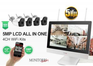 Monitorrs Security Wifi IP kamerový set All In One 5MPix