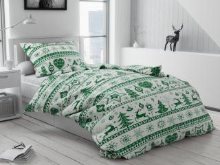 Bavlnené obliečky Vianoce zelené Rozmer obliečky: 70x90 cm | 140x220 cm