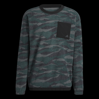Adidas Texture-Print Crew Sweatshirt M Panske