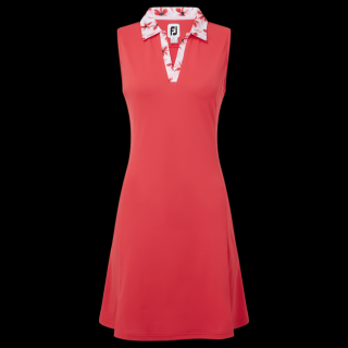 FootJoy Dress with Floral Trim XS red Damske