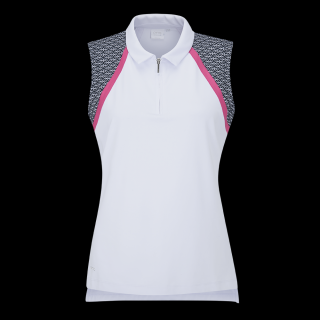 Ping Ansie Ladies Sleeveless Zip Neck Polo Shirt UK10/EU38 white Damske
