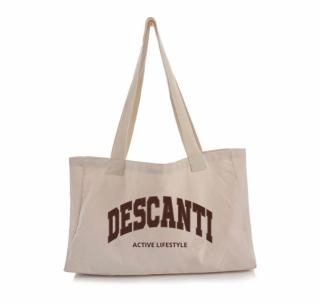 Dámska Bavlnená lifestyle taška - Descanti hnedé logo