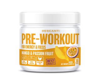 Pre-workout mango passion fruit 222g - Descanti