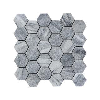 Kamenná mozaika z mramoru, Hexagon silver grey, 30,7 x 30,5 x 0,9 cm, NH205 VZORKA